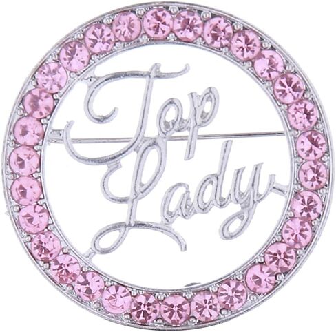 Women Brooch Pink Diamond Top Lady Letters Social Broach TLOD Pin Gifts Jewelry in Saudi Arabia