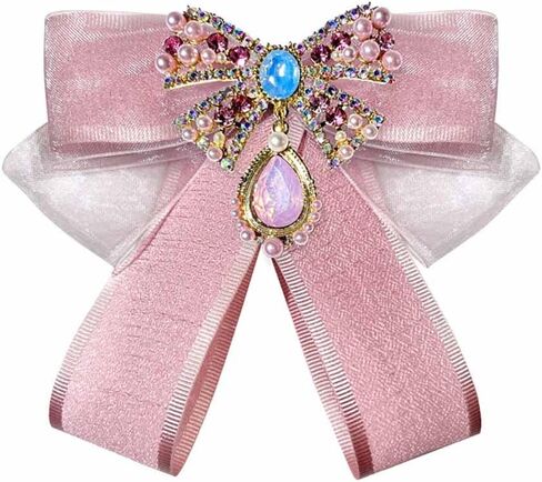 Psivika إمرأة ربطة القوس فيونكة بروش الشريط Bowknot بروش دبابيس كريستال قبل تعادل ربطة العنق طوق الرقبة القوس بروش دبابيس in Kuwait