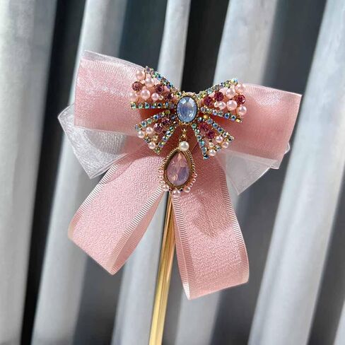 Psivika إمرأة ربطة القوس فيونكة بروش الشريط Bowknot بروش دبابيس كريستال قبل تعادل ربطة العنق طوق الرقبة القوس بروش دبابيس in Kuwait