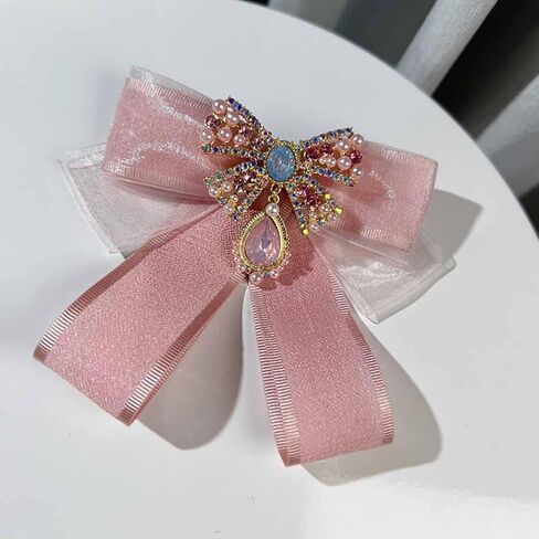 Psivika إمرأة ربطة القوس فيونكة بروش الشريط Bowknot بروش دبابيس كريستال قبل تعادل ربطة العنق طوق الرقبة القوس بروش دبابيس in Kuwait