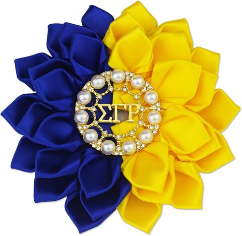 Sigmaa Gamma Rho Gift for Women 1922 SGR Pearl Brooch Pin Greek Sorority Brooch Pin Rhinestones Sorority Paraphernalia Gift for Sisterhood /5.5" Stain Flower Pin (SGR Flower 02) in Saudi Arabia