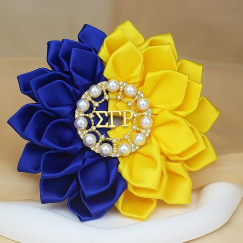 Sigmaa Gamma Rho Gift for Women 1922 SGR Pearl Brooch Pin Greek Sorority Brooch Pin Rhinestones Sorority Paraphernalia Gift for Sisterhood /5.5" Stain Flower Pin (SGR Flower 02) in Saudi Arabia