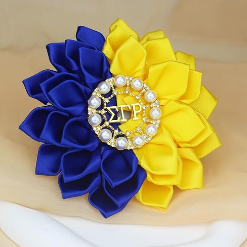 Sigmaa Gamma Rho Gift for Women 1922 SGR Pearl Brooch Pin Greek Sorority Brooch Pin Rhinestones Sorority Paraphernalia Gift for Sisterhood /5.5" Stain Flower Pin (SGR Flower 02) in Saudi Arabia