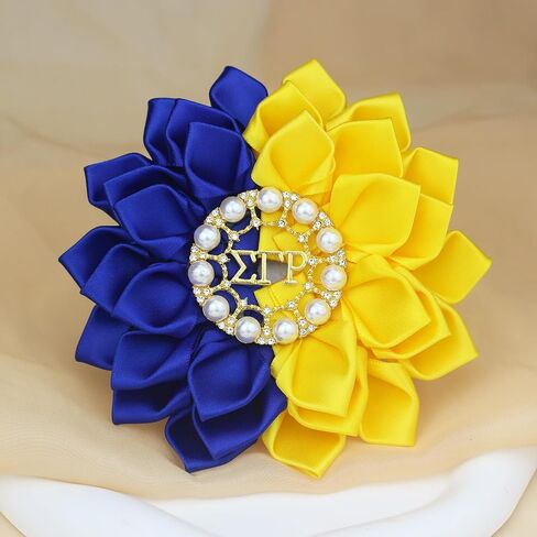 Sigmaa Gamma Rho Gift for Women 1922 SGR Pearl Brooch Pin Greek Sorority Brooch Pin Rhinestones Sorority Paraphernalia Gift for Sisterhood /5.5" Stain Flower Pin (SGR Flower 02) in Saudi Arabia