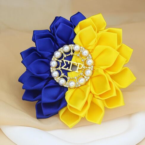 Sigmaa Gamma Rho Gift for Women 1922 SGR Pearl Brooch Pin Greek Sorority Brooch Pin Rhinestones Sorority Paraphernalia Gift for Sisterhood /5.5" Stain Flower Pin (SGR Flower 02) in Saudi Arabia