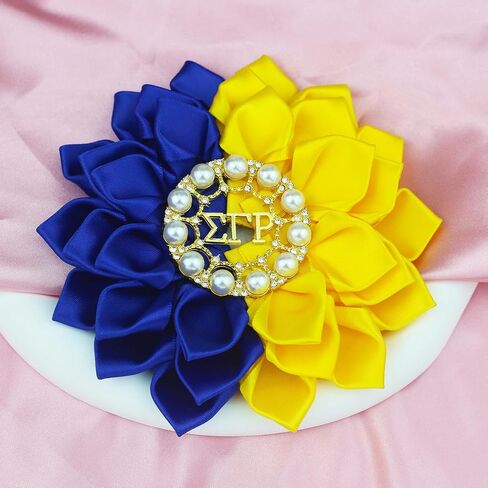 Sigmaa Gamma Rho Gift for Women 1922 SGR Pearl Brooch Pin Greek Sorority Brooch Pin Rhinestones Sorority Paraphernalia Gift for Sisterhood /5.5" Stain Flower Pin (SGR Flower 02) in Saudi Arabia