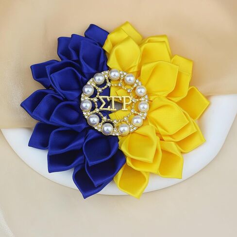 Sigmaa Gamma Rho Gift for Women 1922 SGR Pearl Brooch Pin Greek Sorority Brooch Pin Rhinestones Sorority Paraphernalia Gift for Sisterhood /5.5" Stain Flower Pin (SGR Flower 02) in Saudi Arabia