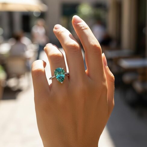 1pc Elegant Teardrop Shaped Ring Classy Jewelry for Women Perfect for Daily Wear Romantic Date Night Christmas Gifts for Women Classic Charm and Sophistication Ideal in Kuwait