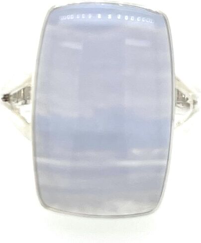 Natural Blue Lace Agate 925 Solid Sterling Silver Ring Size 8.75 in Saudi Arabia