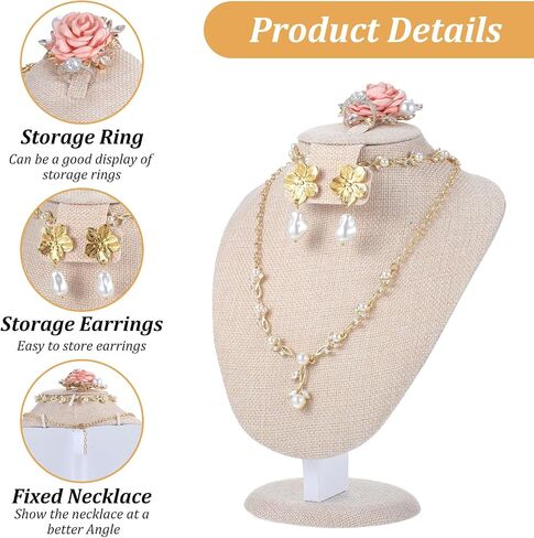 2 Pcs Jewelry Display Set Necklace Mannequin Bust T Bar Bracelet Holder for Earring Necklace Ring Display in Saudi Arabia