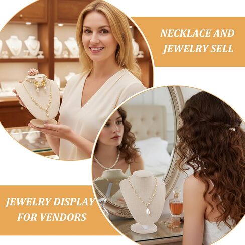 2 Pcs Jewelry Display Set Necklace Mannequin Bust T Bar Bracelet Holder for Earring Necklace Ring Display in Saudi Arabia