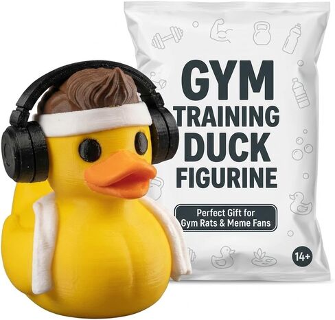 Fitness Duck Collectible Figurine - Humorous Gym-Themed Desk Decor for Workout Enthusiasts and Collectors - 3D Printed in Canada in Kuwait