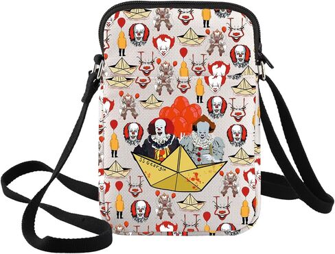 BWWKTOP مهرج الشر المهرج حقيبة كروسبودي Pennywise المشجعين هدية Pennywise الوجه حقيبة كتف Pennywise Merch in Kuwait