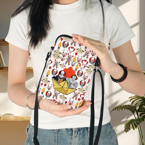 BWWKTOP مهرج الشر المهرج حقيبة كروسبودي Pennywise المشجعين هدية Pennywise الوجه حقيبة كتف Pennywise Merch in Kuwait