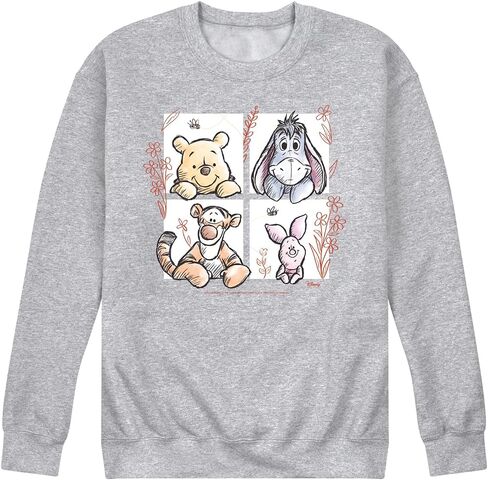 Disney - Winnie The Pooh Character Grid - Men's Crew Fleece Sweatshirt - in Kuwait