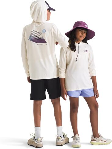 هودي بغطاء للرأس Adventure Coastal Climb للأطفال من The North Face - بلوفر ماص للرطوبة، خفيف الوزن وقابل للتمدد، غطاء رأس متين in Kuwait