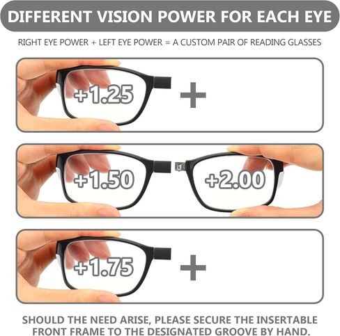 Myiaur Reading Glasses for Women Men, Blue Light Blocking Readers with Separate Left Right Eye Strength Selection in Saudi Arabia