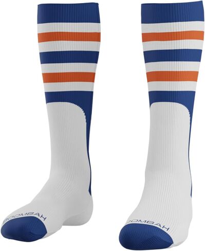 Boombah Triple Play Striped Mock Stirrup Baseball Fastpitch Softball Socks Over the Calf Youth & Adult Sizes Team Colors in Saudi Arabia