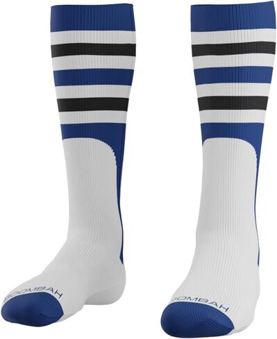 Boombah Triple Play Striped Mock Stirrup Baseball Fastpitch Softball Socks Over the Calf Youth & Adult Sizes Team Colors in Saudi Arabia