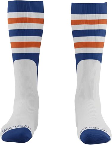 Boombah Triple Play Striped Mock Stirrup Baseball Fastpitch Softball Socks Over the Calf Youth & Adult Sizes Team Colors in Saudi Arabia