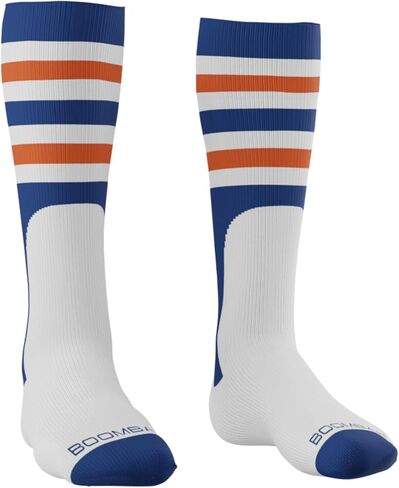Boombah Triple Play Striped Mock Stirrup Baseball Fastpitch Softball Socks Over the Calf Youth & Adult Sizes Team Colors in Saudi Arabia