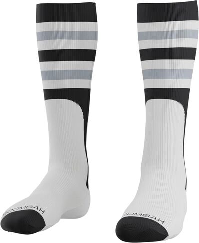 Boombah Triple Play Striped Mock Stirrup Baseball Fastpitch Softball Socks Over the Calf Youth & Adult Sizes Team Colors in Saudi Arabia
