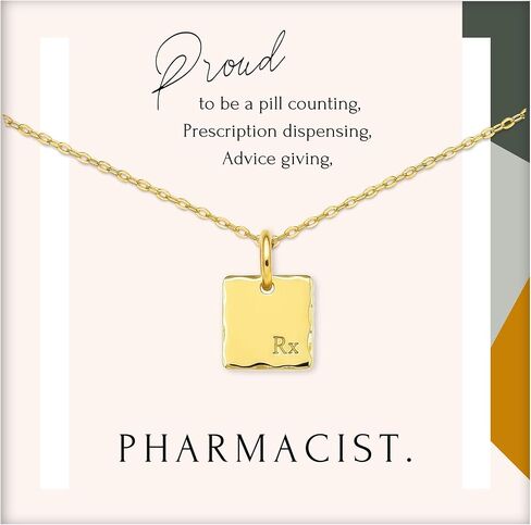 HOPE LOVE SHINE Doctor Pharmacy Necklace 14K Gold Vermeil Sterling Silver Message Card Gift in Saudi Arabia