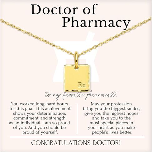 HOPE LOVE SHINE Doctor Pharmacy Necklace 14K Gold Vermeil Sterling Silver Message Card Gift in Saudi Arabia