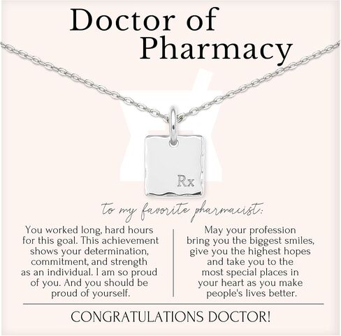 HOPE LOVE SHINE Doctor Pharmacy Necklace 14K Gold Vermeil Sterling Silver Message Card Gift in Saudi Arabia