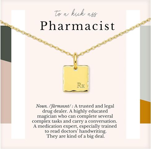 HOPE LOVE SHINE Doctor Pharmacy Necklace 14K Gold Vermeil Sterling Silver Message Card Gift in Saudi Arabia