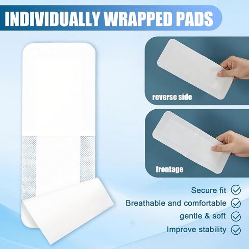 20 Pcs Adhesive Island Bandages Wound Dressing for Knee Replacement 4" x 10" Bordered Large Gauze Pad Post Surgery Hip C-Section Hysterectomy Tummy Tuck Recovery Wounds Cover Women Men Patients in Kuwait