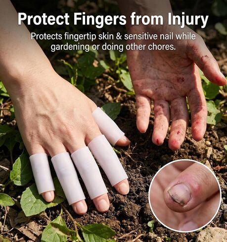 20 Pcs Silicone Finger Sleeve, Thumb Protector Covers Finger Cots for Writing, Cracked Fingers, Callus Protection & Arthritis - White, 0.8 x 2 Inches in Saudi Arabia