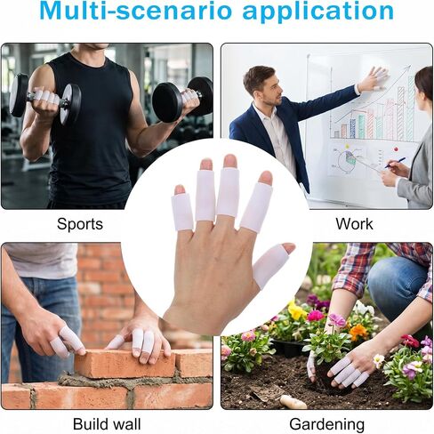 20 Pcs Silicone Finger Sleeve, Thumb Protector Covers Finger Cots for Writing, Cracked Fingers, Callus Protection & Arthritis - White, 0.8 x 2 Inches in Saudi Arabia
