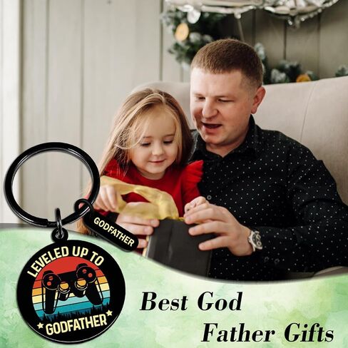 igvean Godfather Gift God Father Gifts for Men Funny Keychain for Men Fathers Day Birthday Gifts for Godfather God Father's Gift from Godchild Christmas Valentine's Day Present in Saudi Arabia