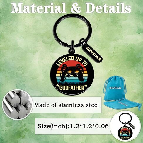 igvean Godfather Gift God Father Gifts for Men Funny Keychain for Men Fathers Day Birthday Gifts for Godfather God Father's Gift from Godchild Christmas Valentine's Day Present in Saudi Arabia