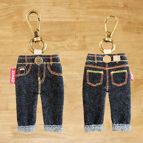 Noah.Q] Miniature Denim Keychain, Japanese Brand Mini Jeans Bag Charm, Cute Denim Key Ring for Keys, Backpacks, Purses, and Gifts in Kuwait