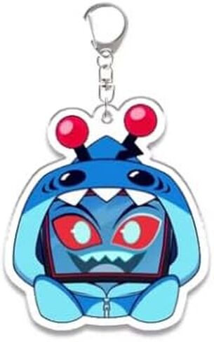 Cartoon Anime Pendant Keychains Holder Car Key Ring Mobile Phone Bag Hanging Cute Kawaii Chibi Hazbin Hotel Helluva Boss (Vox/Style 1) in Kuwait