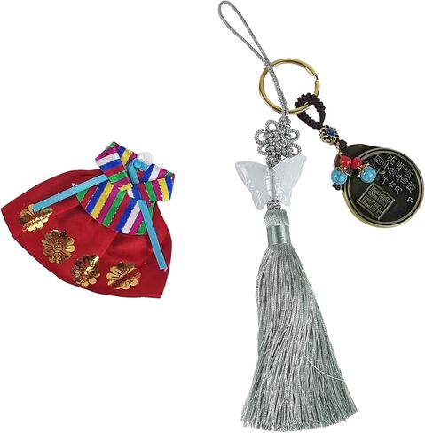 Mapae Korean Horse Badge Keychain - Traditional Joseon Official Identity Tag - Historical Keyring with Five Horses Engraving - Hanbok Accessory and Cultural Gift in Saudi Arabia