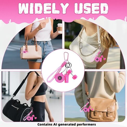1PCS Pink Silicone Dumbbell Keychain & Fitness Keychain with Barbell Plate, Barbell Keychains Gym Bag Charms for Fitness Lovers in Saudi Arabia