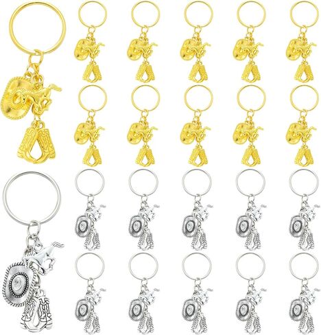 24Pcs Cowboy Boot Keychain Western Keychain Western Cowboy Party Decorations Gift for Equestrian Enthusiasts in Kuwait