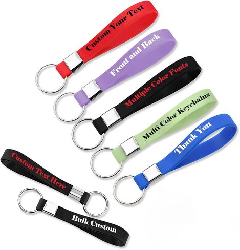 Custom Keychains Silicone Bulk Personalized Customized Text Keyrings for Events,Company,Motivation Customizable in Saudi Arabia