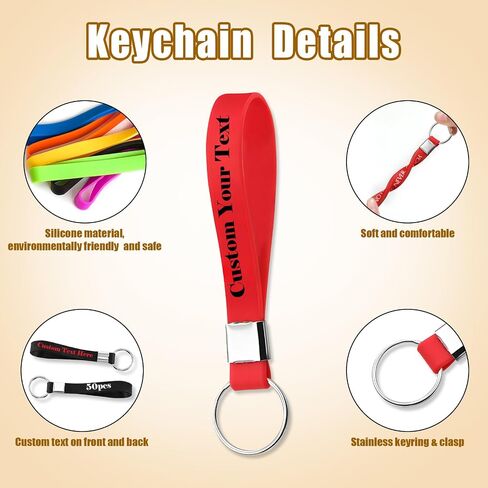 Custom Keychains Silicone Bulk Personalized Customized Text Keyrings for Events,Company,Motivation Customizable in Saudi Arabia