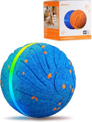 Smart Interactive Dog Balls, Automatic Moving Ball for Medium and Large Dogs, E-TPU New Material, Motion Activated Rolling & Rotating Bouncy Toy for Dog Enrichment & Stimulation in Kuwait