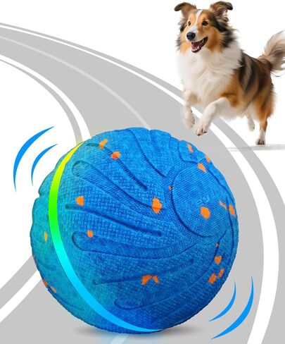 Smart Interactive Dog Balls, Automatic Moving Ball for Medium and Large Dogs, E-TPU New Material, Motion Activated Rolling & Rotating Bouncy Toy for Dog Enrichment & Stimulation in Kuwait