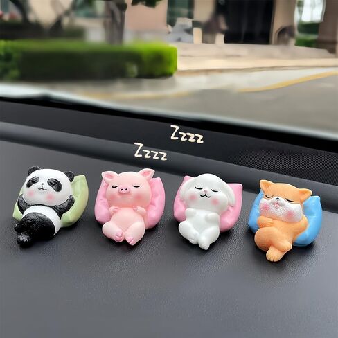 4 Pcs Mini Resin Dairy Cow Figurines, Cute Car Dashboard Decor, Funny Rearview Mirror Ornaments, Fairy Garden Landscape, Gift for Pet Lovers (White Dairy Cow) in Saudi Arabia