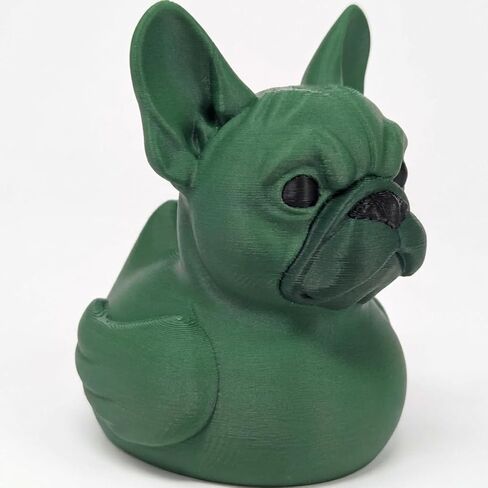 Adorable French Bulldog Duck Collectible Figurine - Unique Handcrafted Desk Decor for Pet Lovers and Shelf Display - 3D Printed in Canada in Kuwait