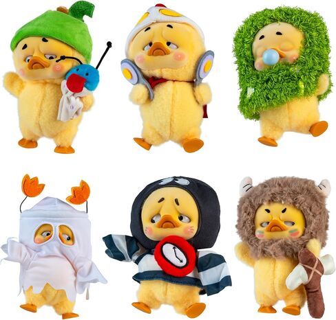 ORB Official Upset Duck Blind Box Plush Figurine - Born This Way Series - Collectible Plush Duck Decorative Figure with Cute Outfits - 1 of 7 Possible Figures (1 Rare Figure) to Collect in Each Box in Saudi Arabia