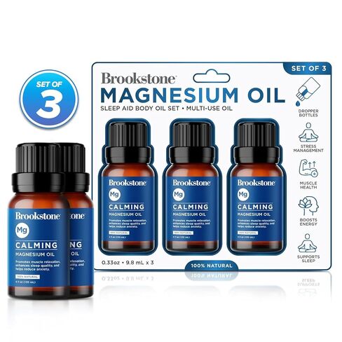 Brookstone Magnesium Body Oil Set Multi-Use Magnesium Body Oil 3 Pack 0.33 fl oz Total 1 fl oz in Saudi Arabia
