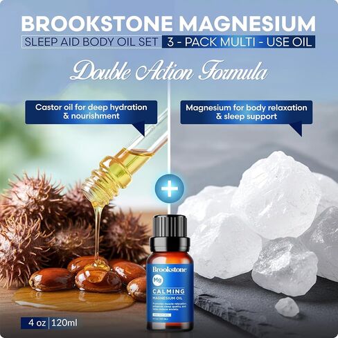 Brookstone Magnesium Body Oil Set Multi-Use Magnesium Body Oil 3 Pack 0.33 fl oz Total 1 fl oz in Saudi Arabia