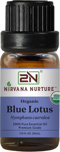 Blue Lotus Essential Oil, USDA Certified Organic, 100% Pure Undiluted, Aromatherapy Oil for Diffuser, Hair & Skin Care in Saudi Arabia